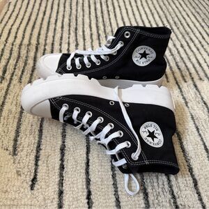 Women’s New Platform Converse Black and White High-Tops